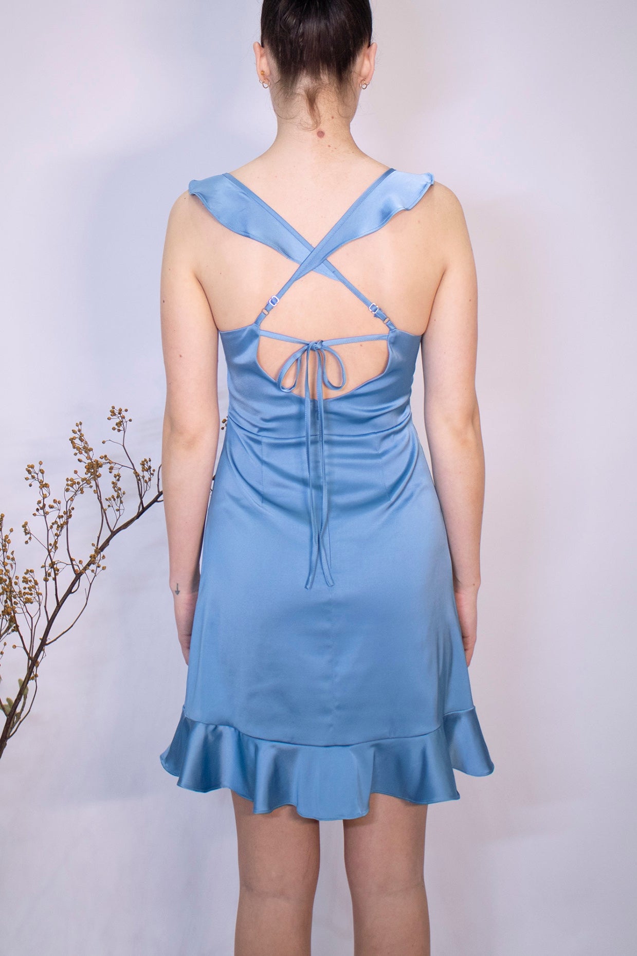 Quinny Ruffle Dress - Blue