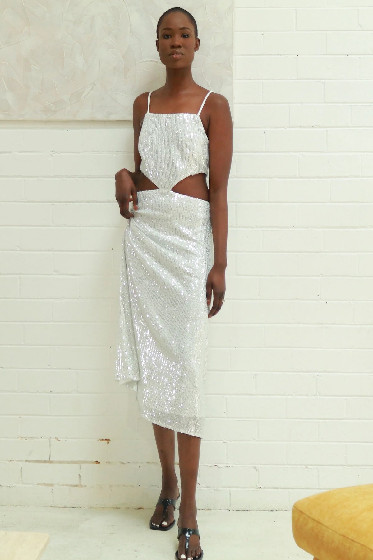 Glitz Sequin Dress - white