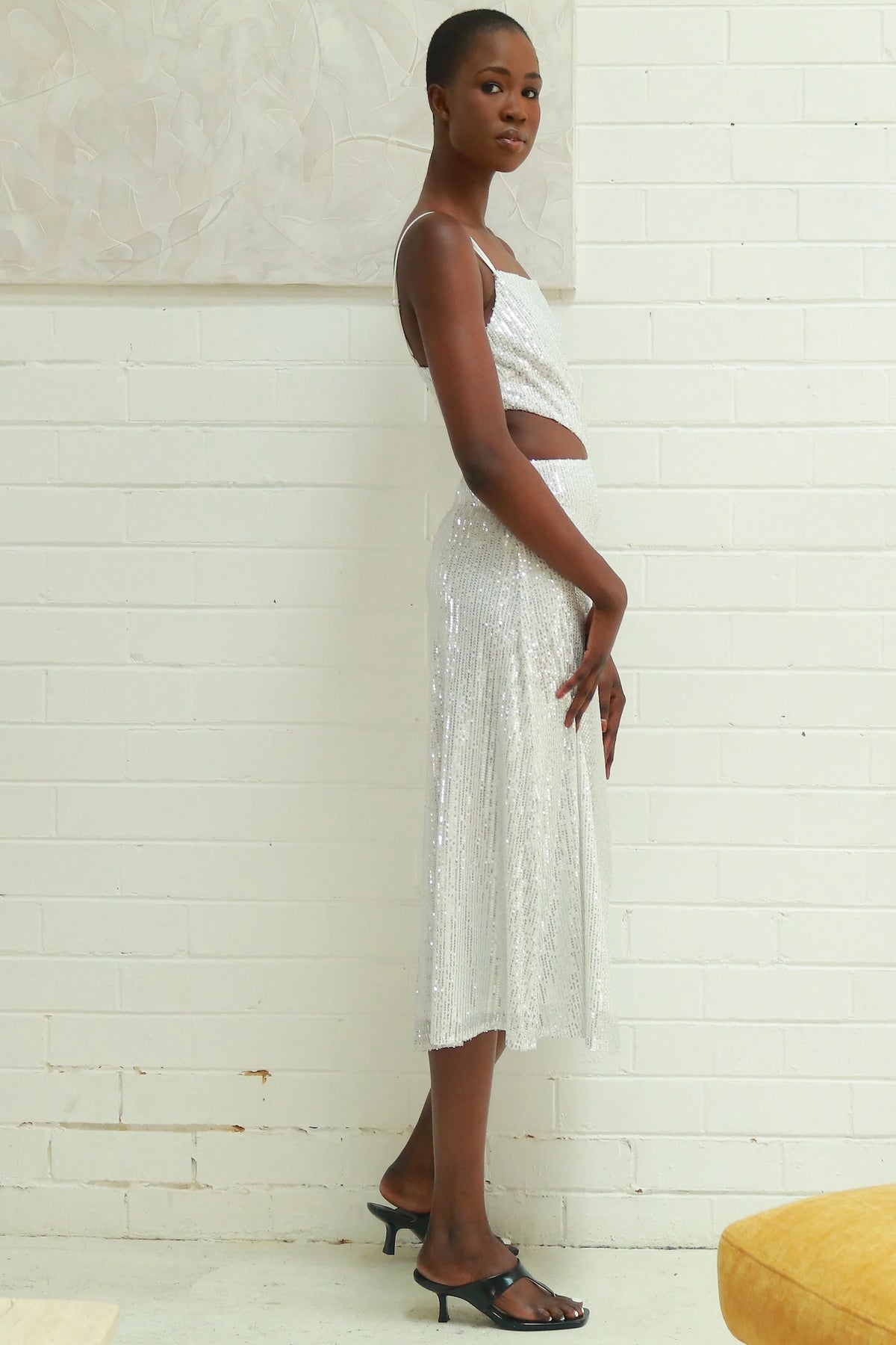 Glitz Sequin Dress - white