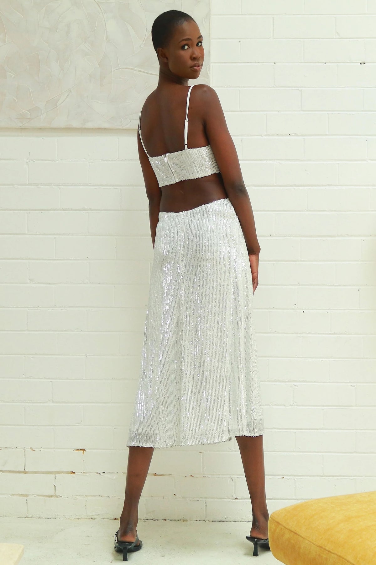 Glitz Sequin Dress - white