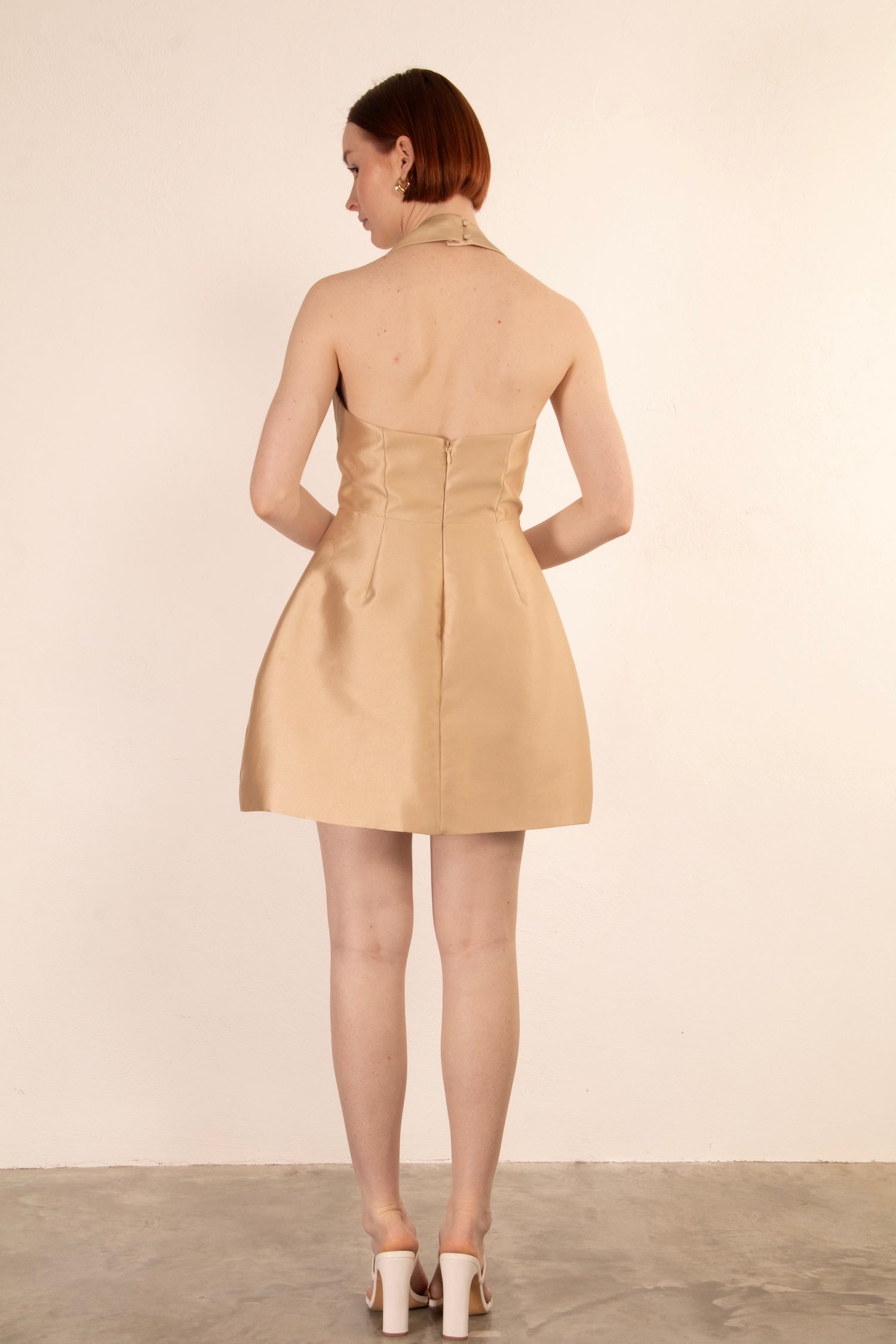 Halter Sienna Mini Dress - Gold