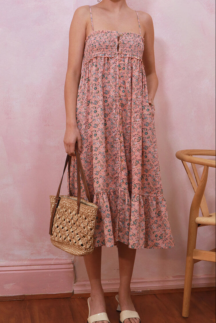 Mae Midi Dress - Pink