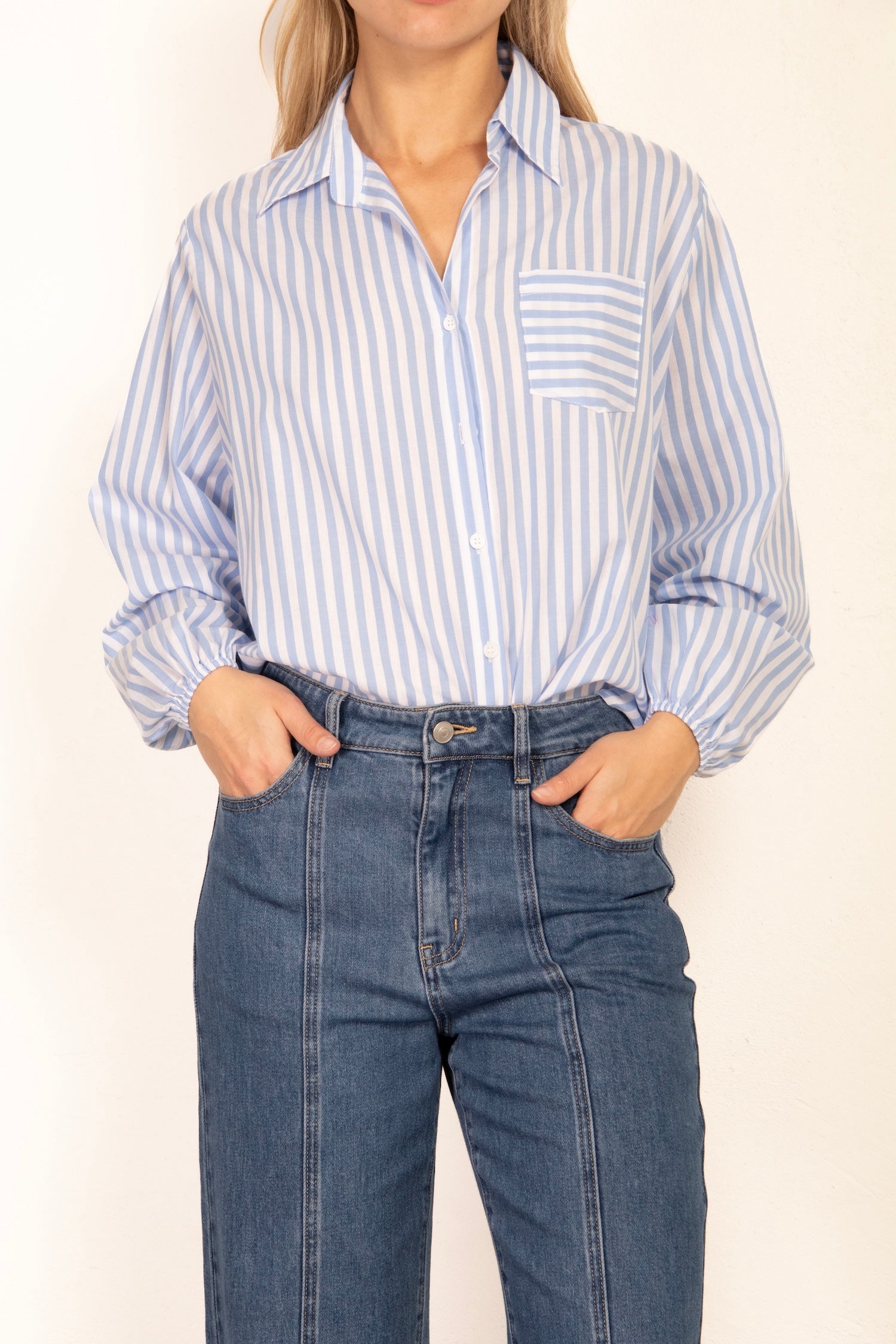 Mia Shirt - Blue Stripe