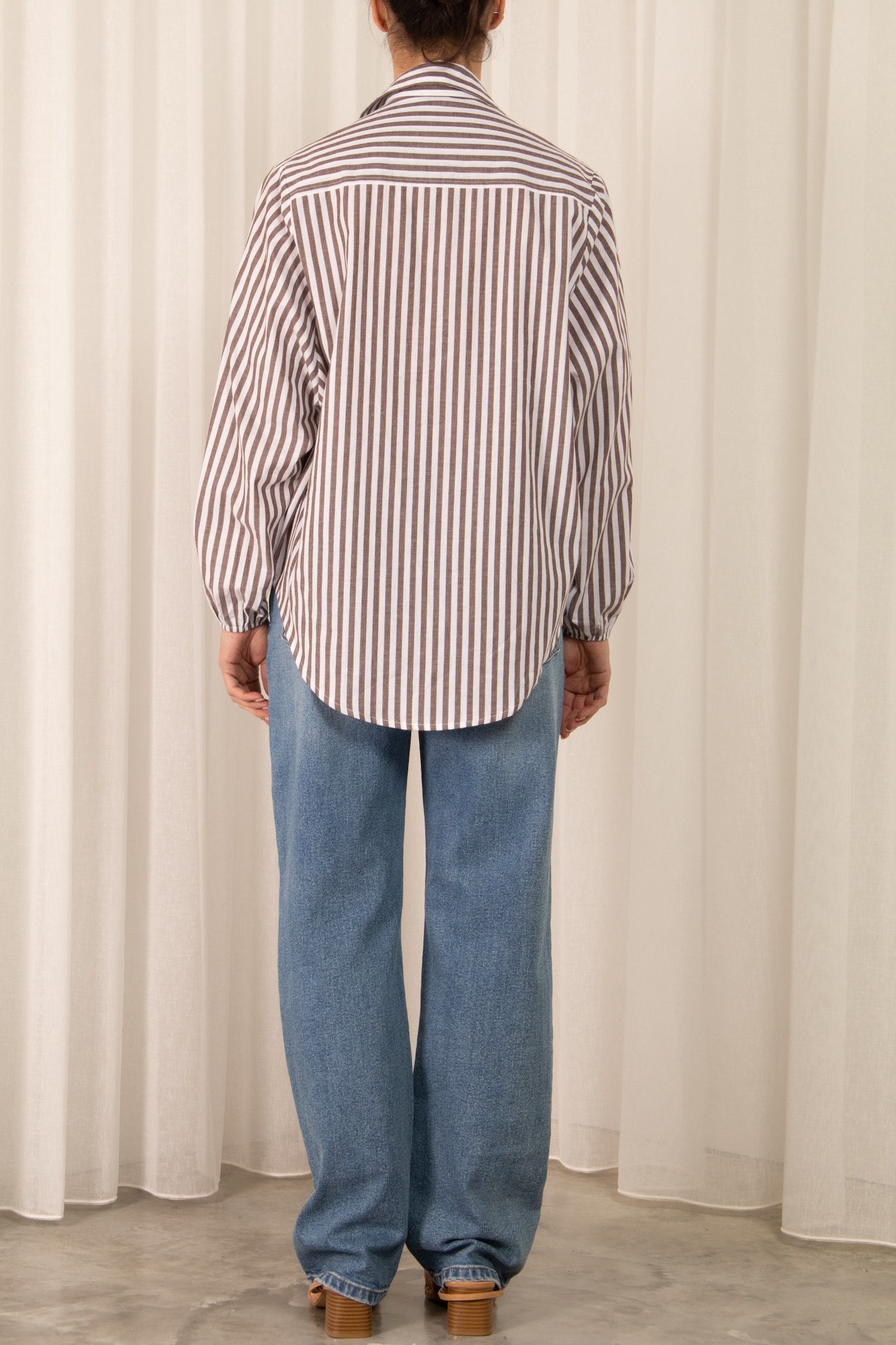 Mia Shirt - Brown Stripe