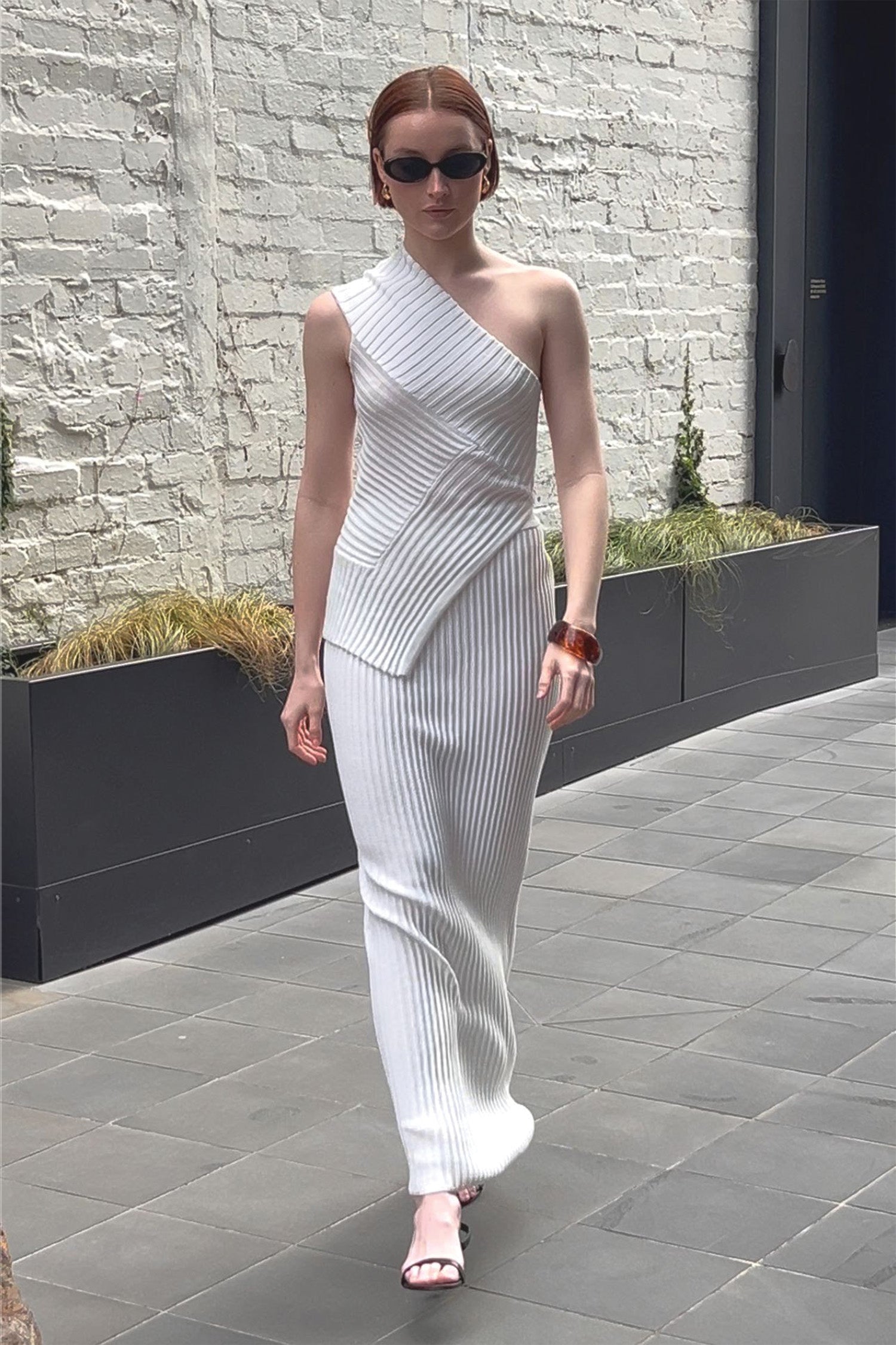 ROMY KNIT MAXI SKIRT - white