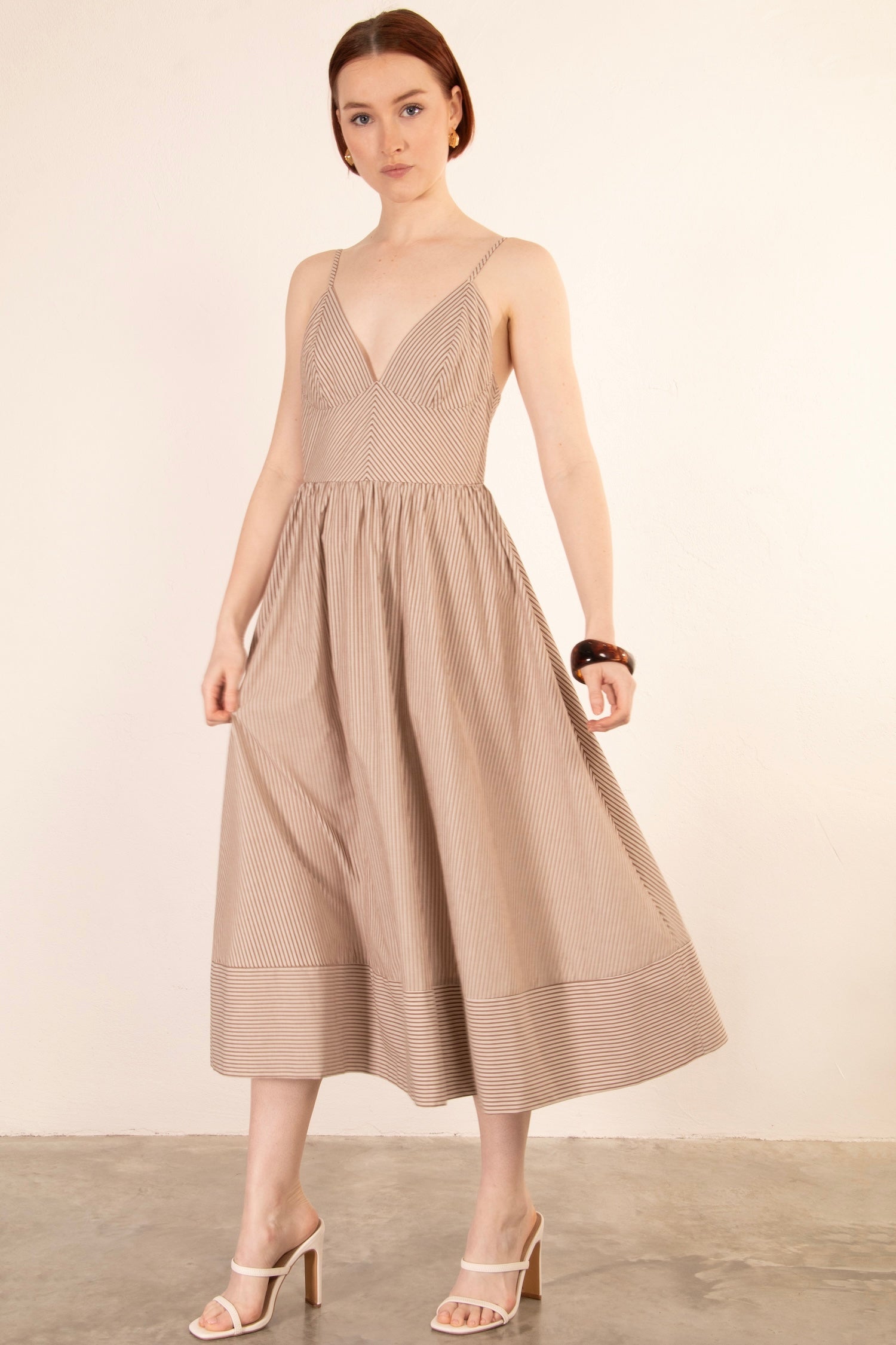 Haisley Midi Dress - Brown