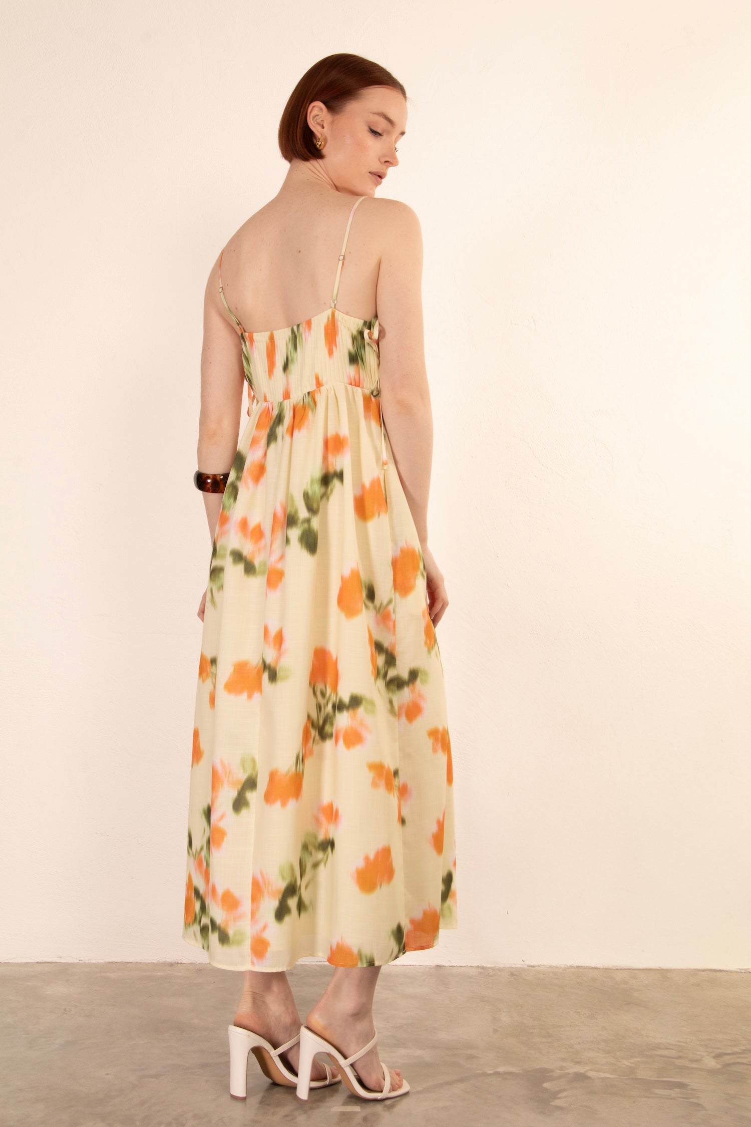 Palma midi dress - Yellow floral