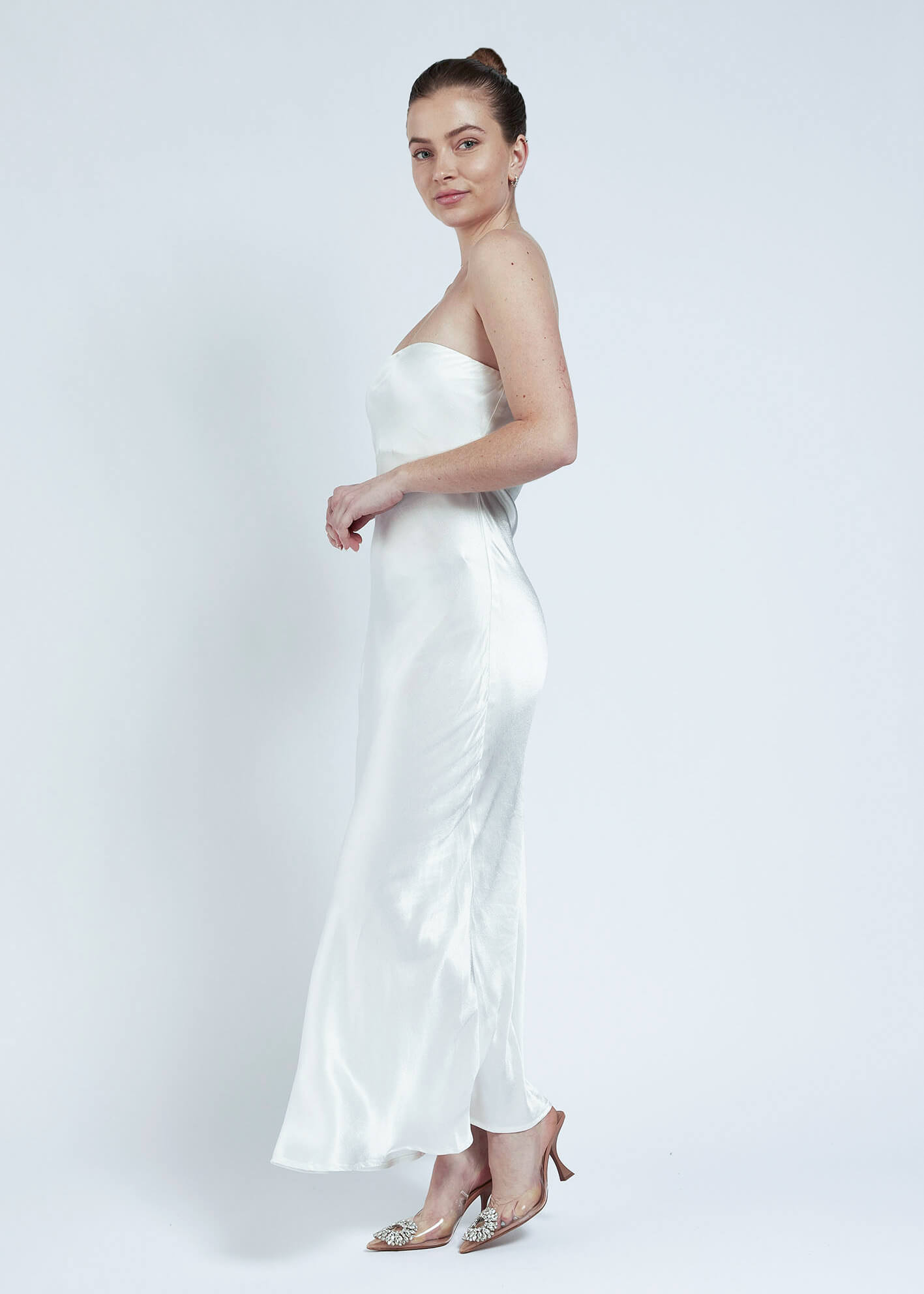 Austen Strapless Maxi Dress - White