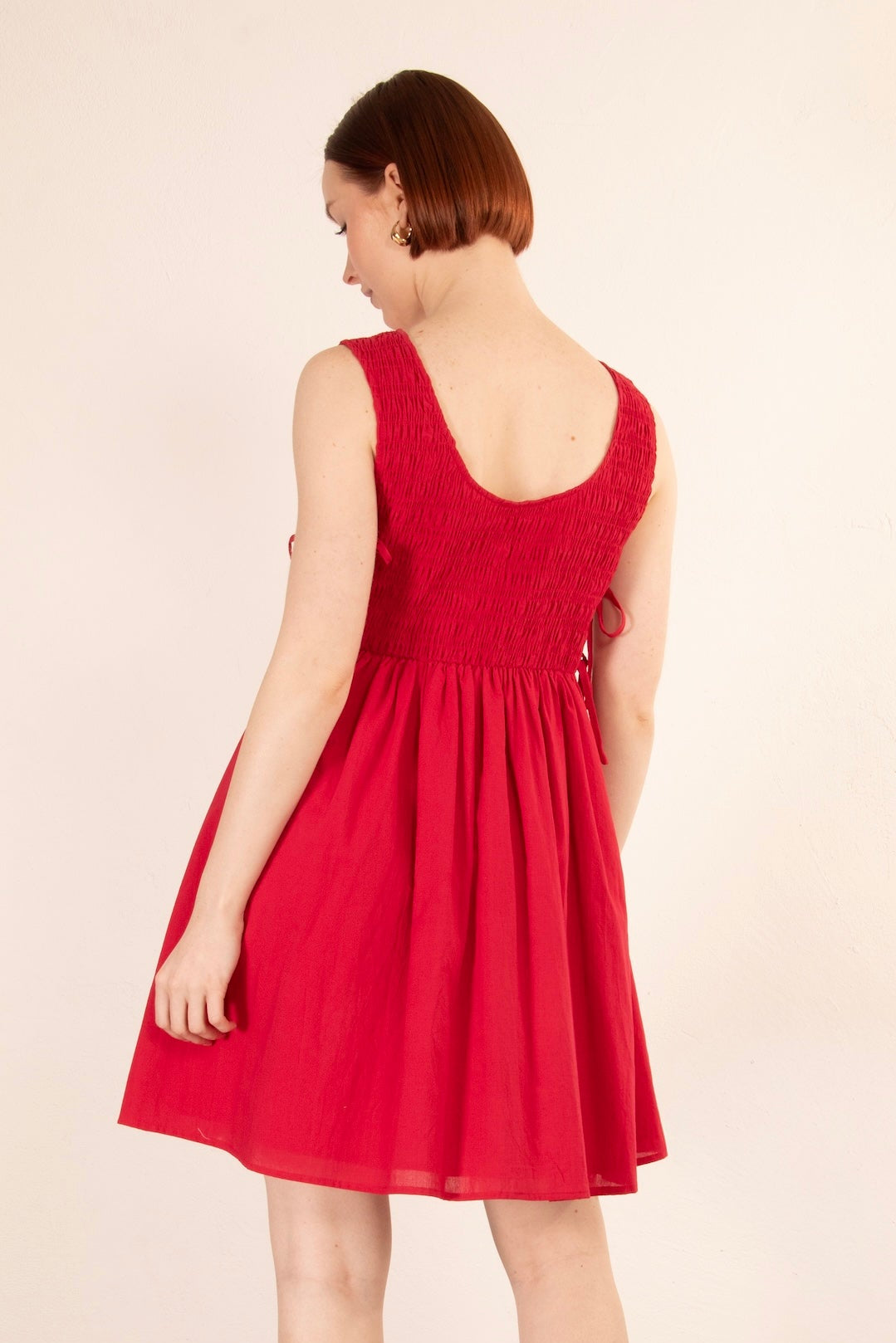 Carmen Smocked Dress - Red