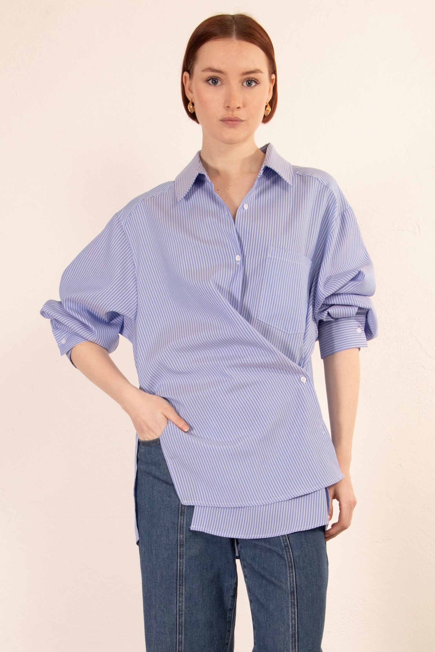 Mika Stripe Shirt - Blue stripe