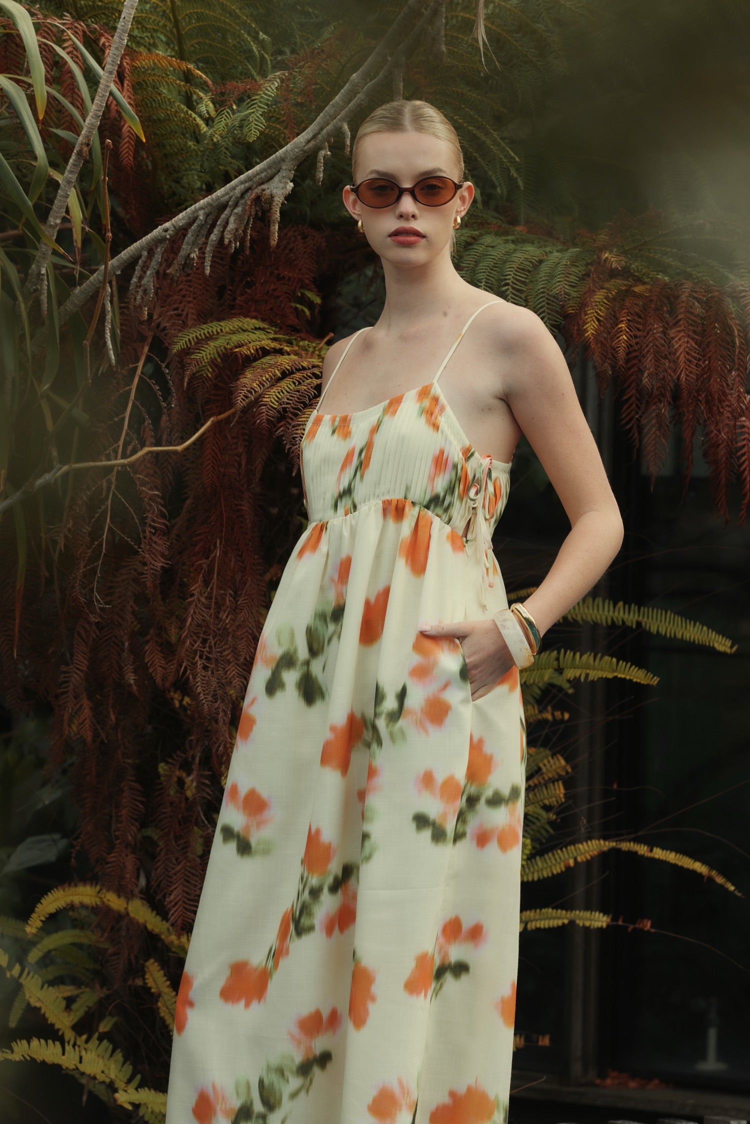 Palma midi dress - Yellow floral