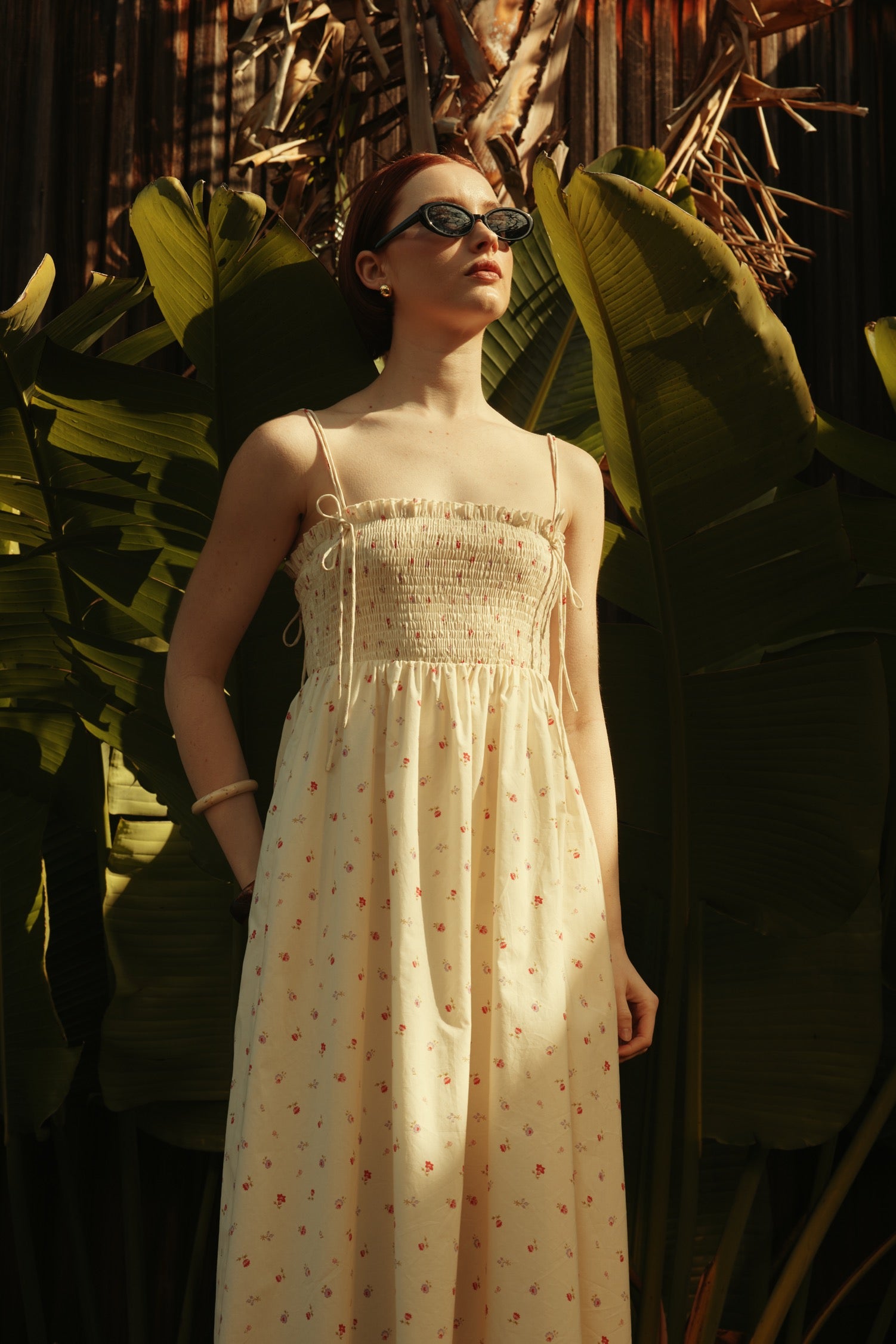 Isla Midi Dress - Cream Floral
