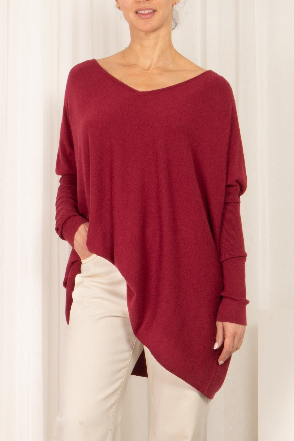 V-neck Amazing Jumper -burgundy