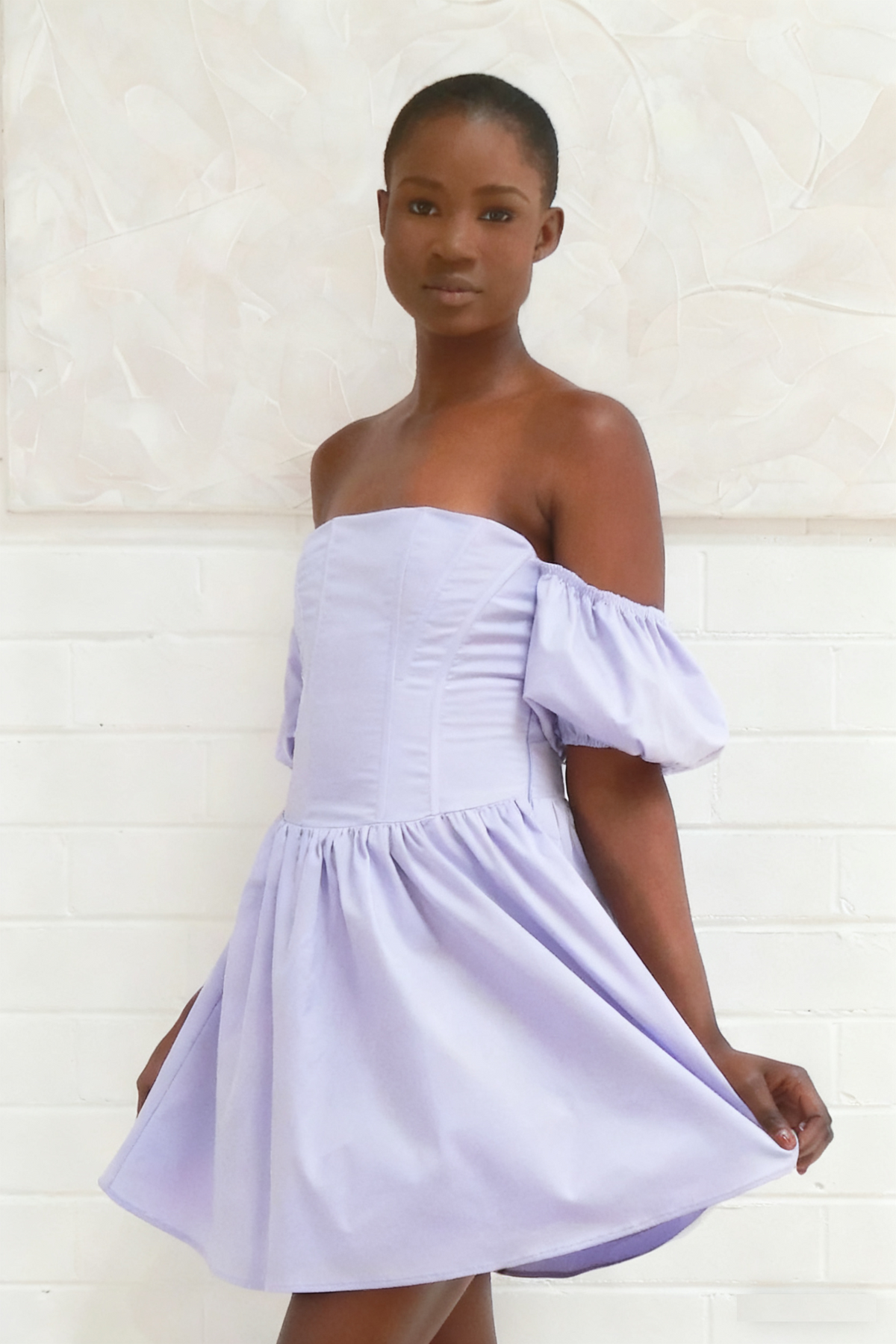 Limone Croset Mini Dress - lilac