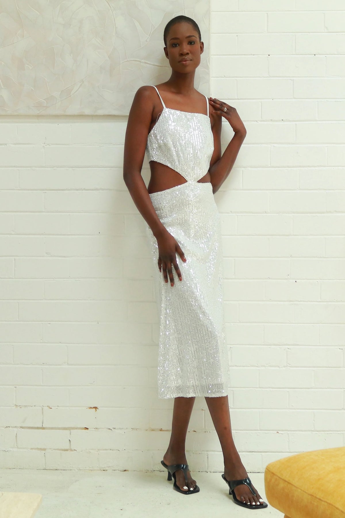 Glitz Sequin Dress - white