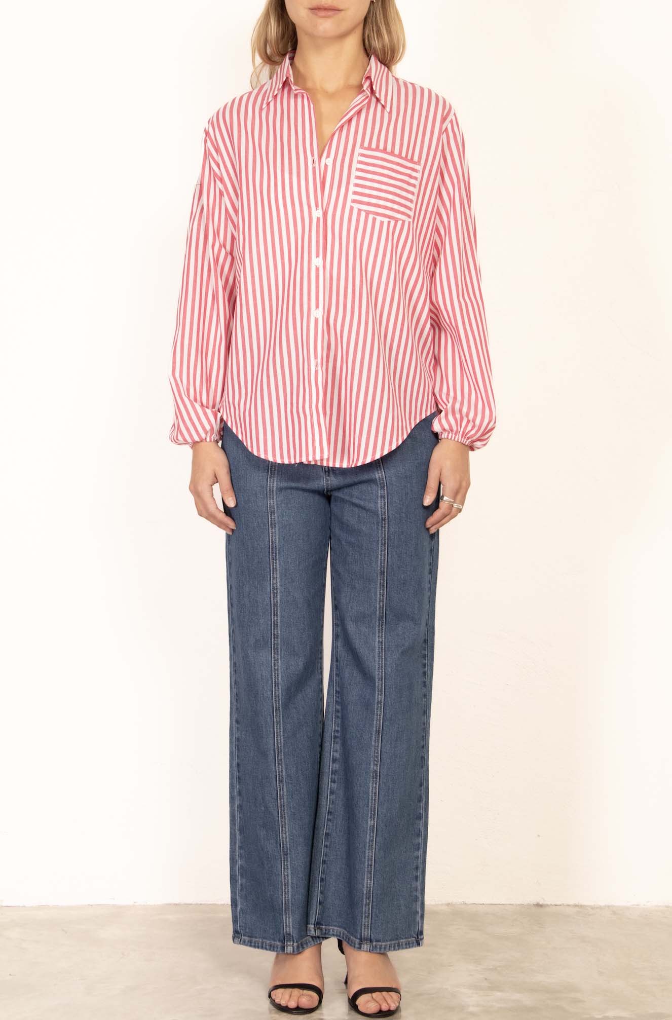 Mia Shirt - Red Stripe
