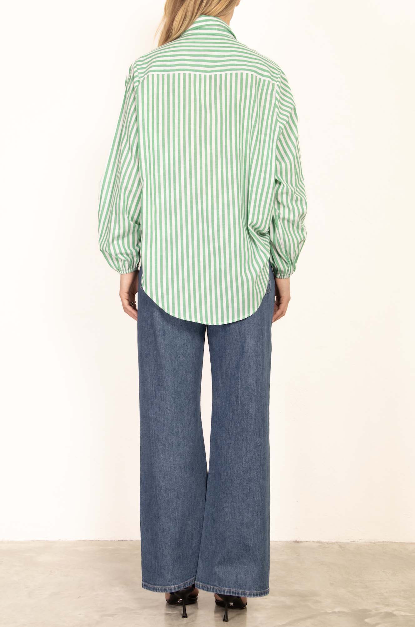 Mia Shirt - Green Stripe