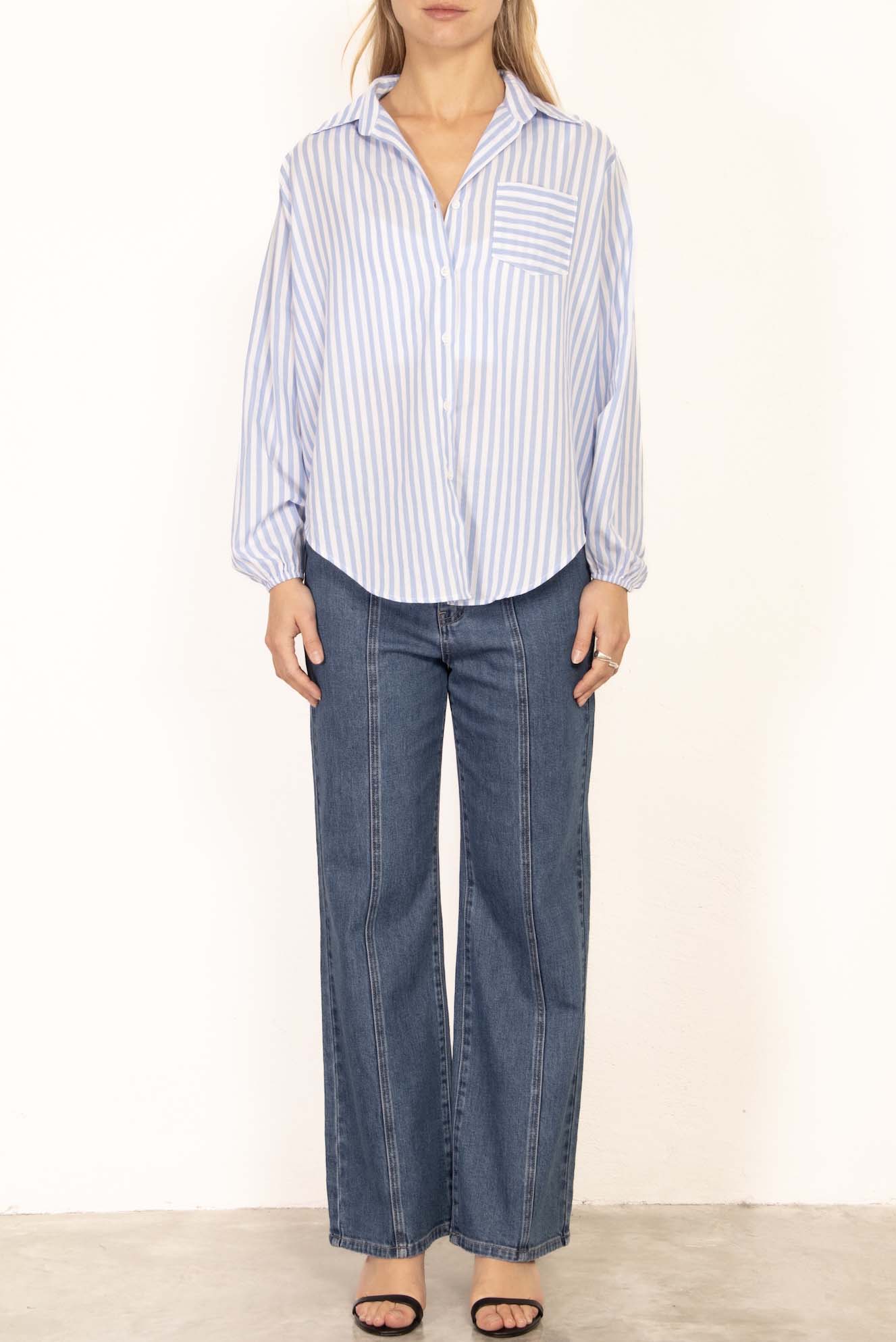 Mia Shirt - Blue Stripe