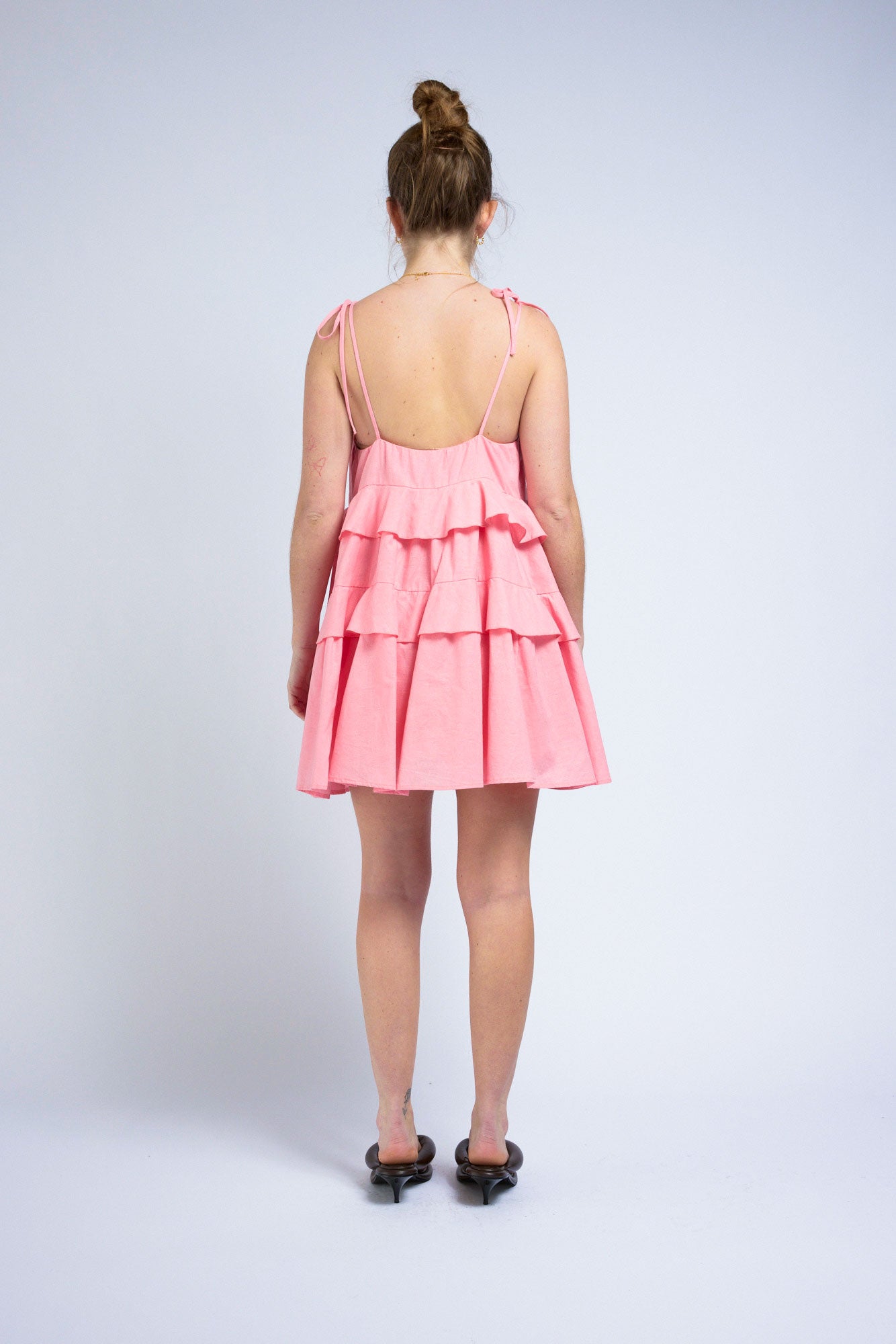 Lucy Ruffle Dress - Pink