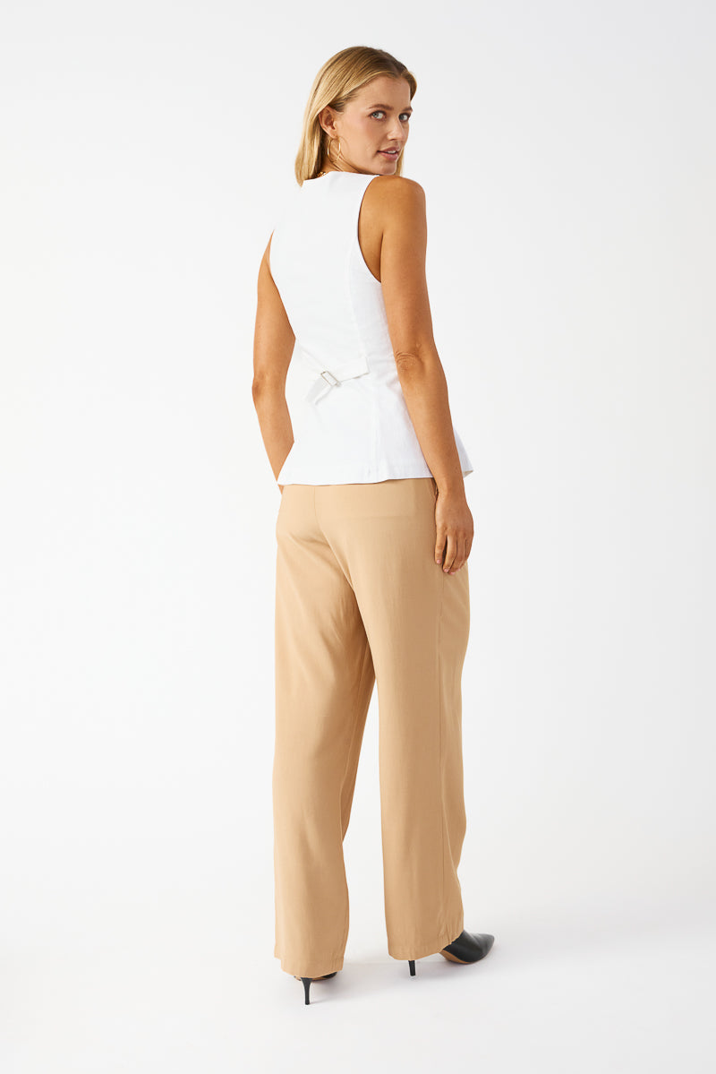 Arch linen VEST-white