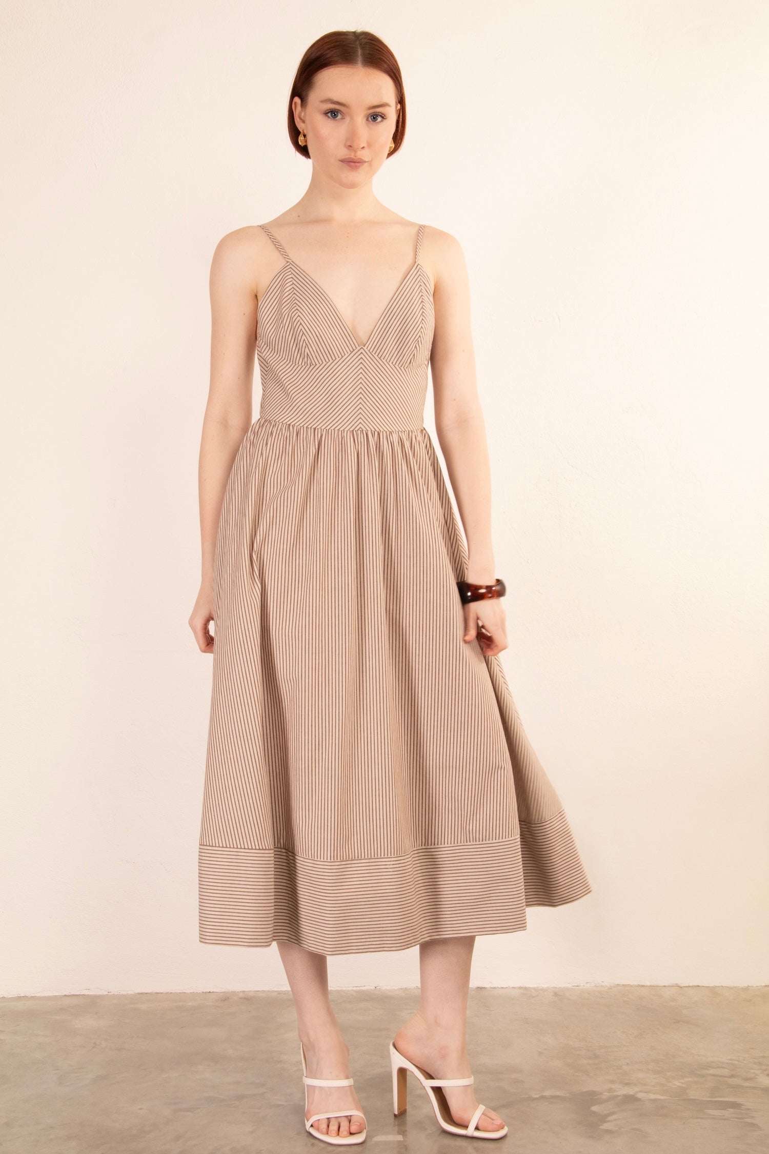 Haisley Midi Dress - Brown