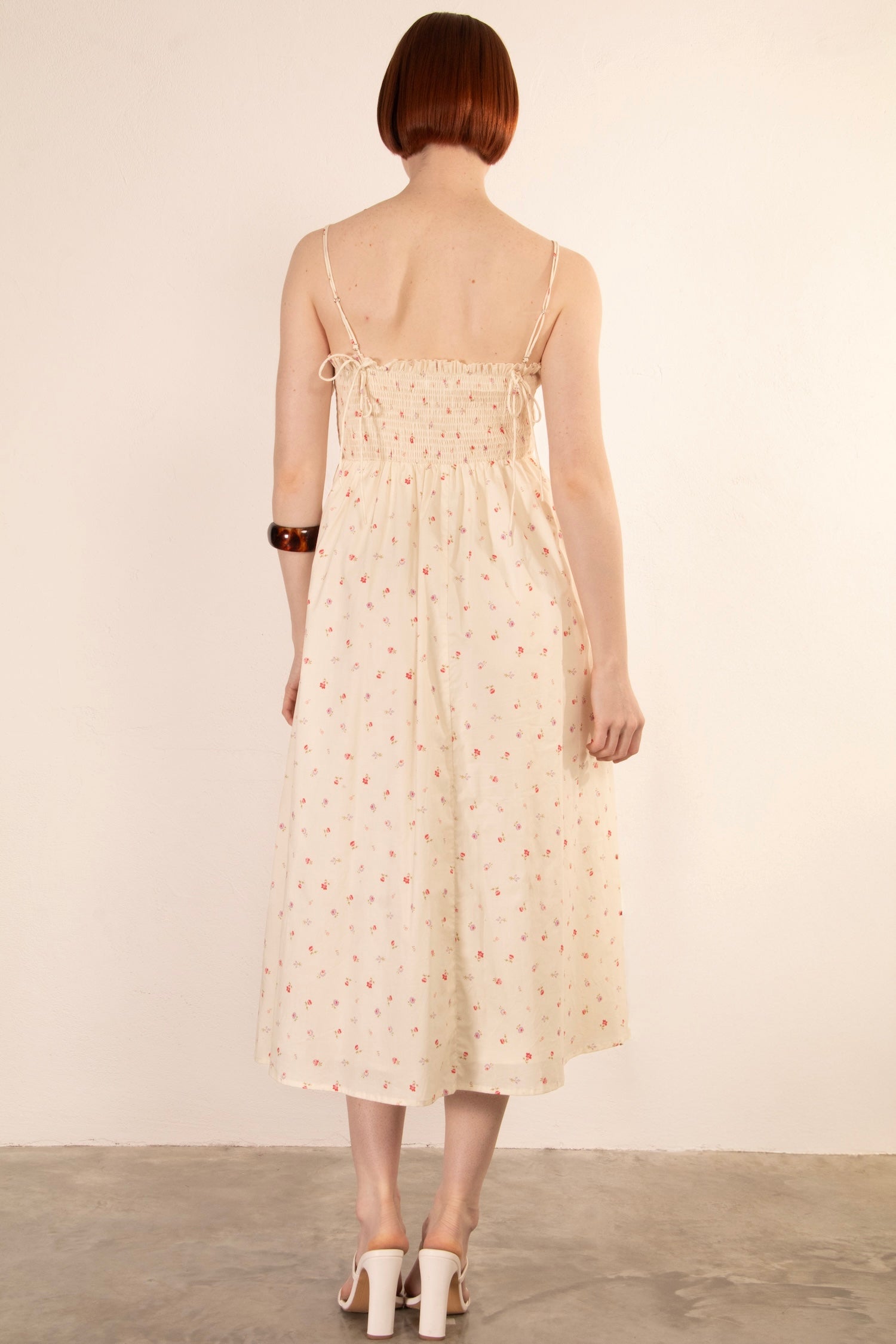 Isla Midi Dress - Cream Floral