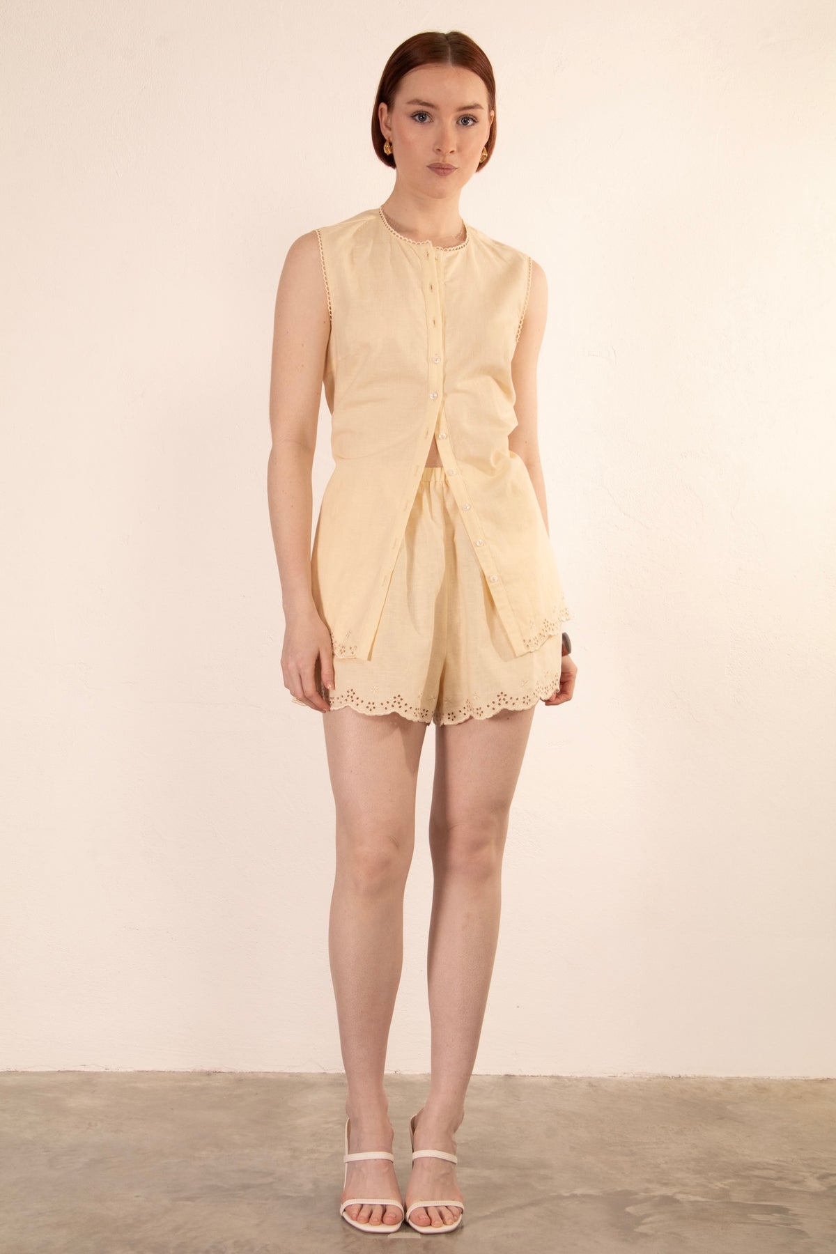 Relle Linen Top - Yellow
