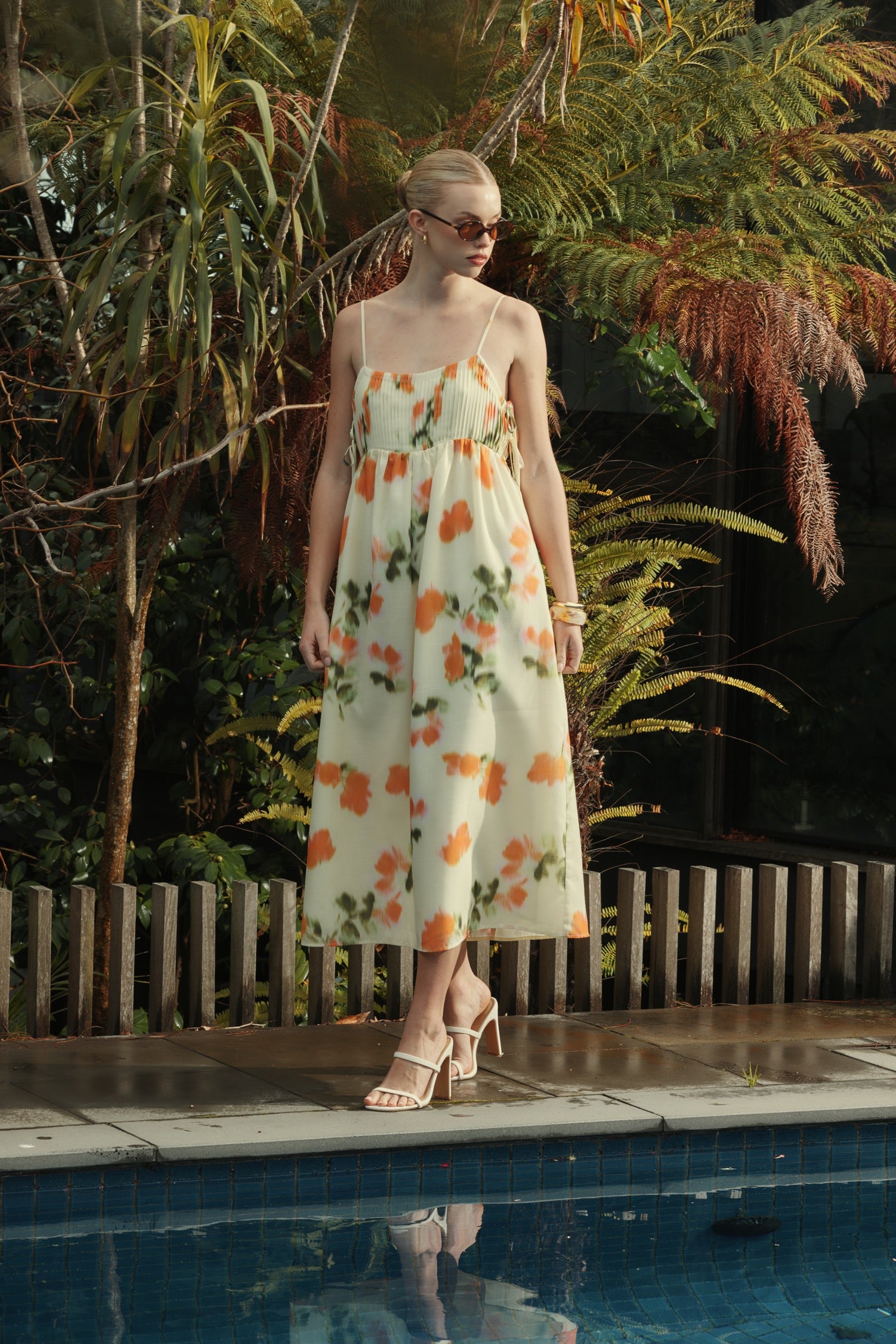 Palma midi dress - Yellow floral