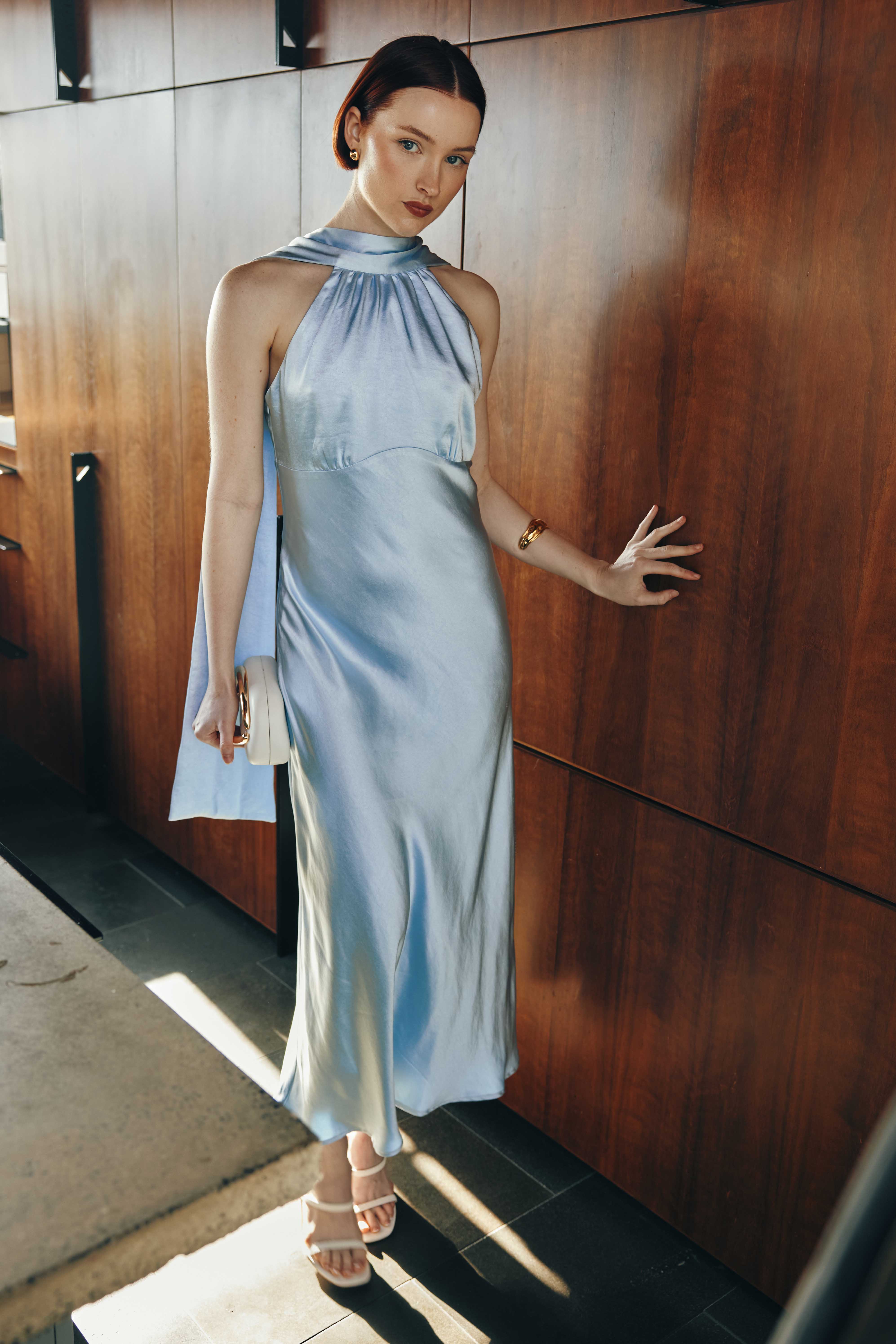 Nova Halterneck Dress - Blue